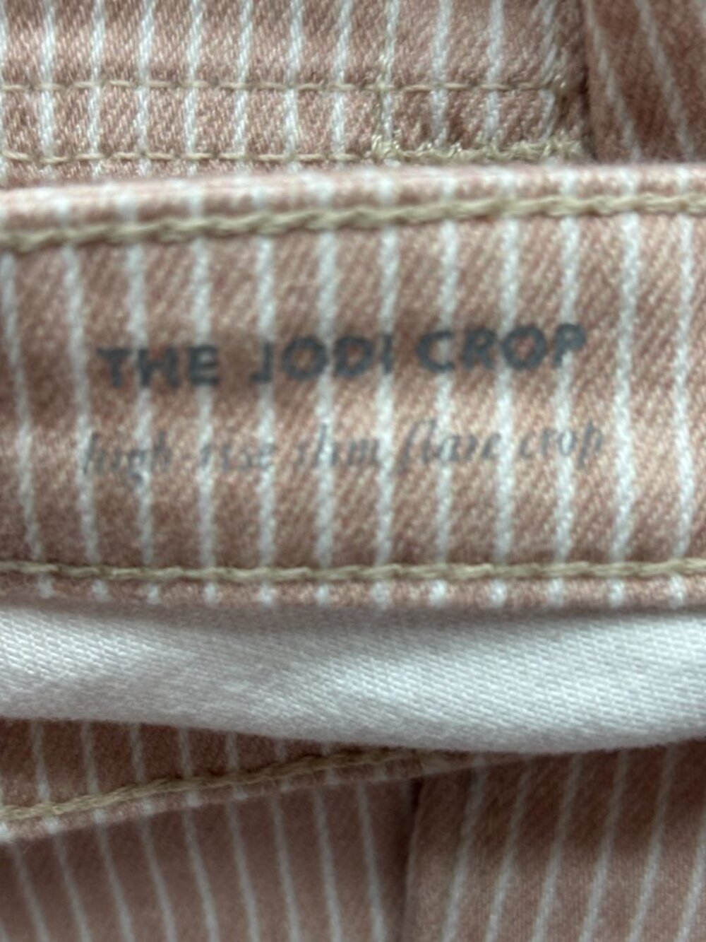 AG Adriano Goldschmied NWT Pink Stripe Jodi Crop Jeans Size 25 NWT - Picture 6 of 7